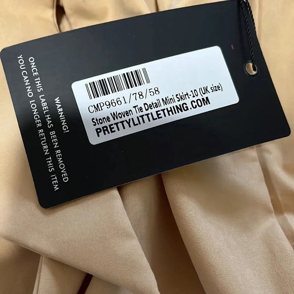 PRETTY Little Things Tan Mini Skirt with Tie Size 6 - Picture 4 of 9